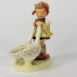Vintage Hummel 47/0 Goose Girl Full Bee TMK6 Two Geese 4 3/4” Figurine